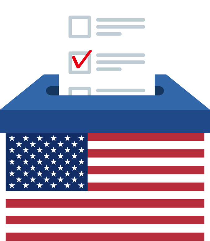 Bellamy A paper ballot with a checked box is being inserted into a ballot box decorated with the American flag, highlighting the importance of voting in Myrtle Beach City Council elections. Myrtle Beach